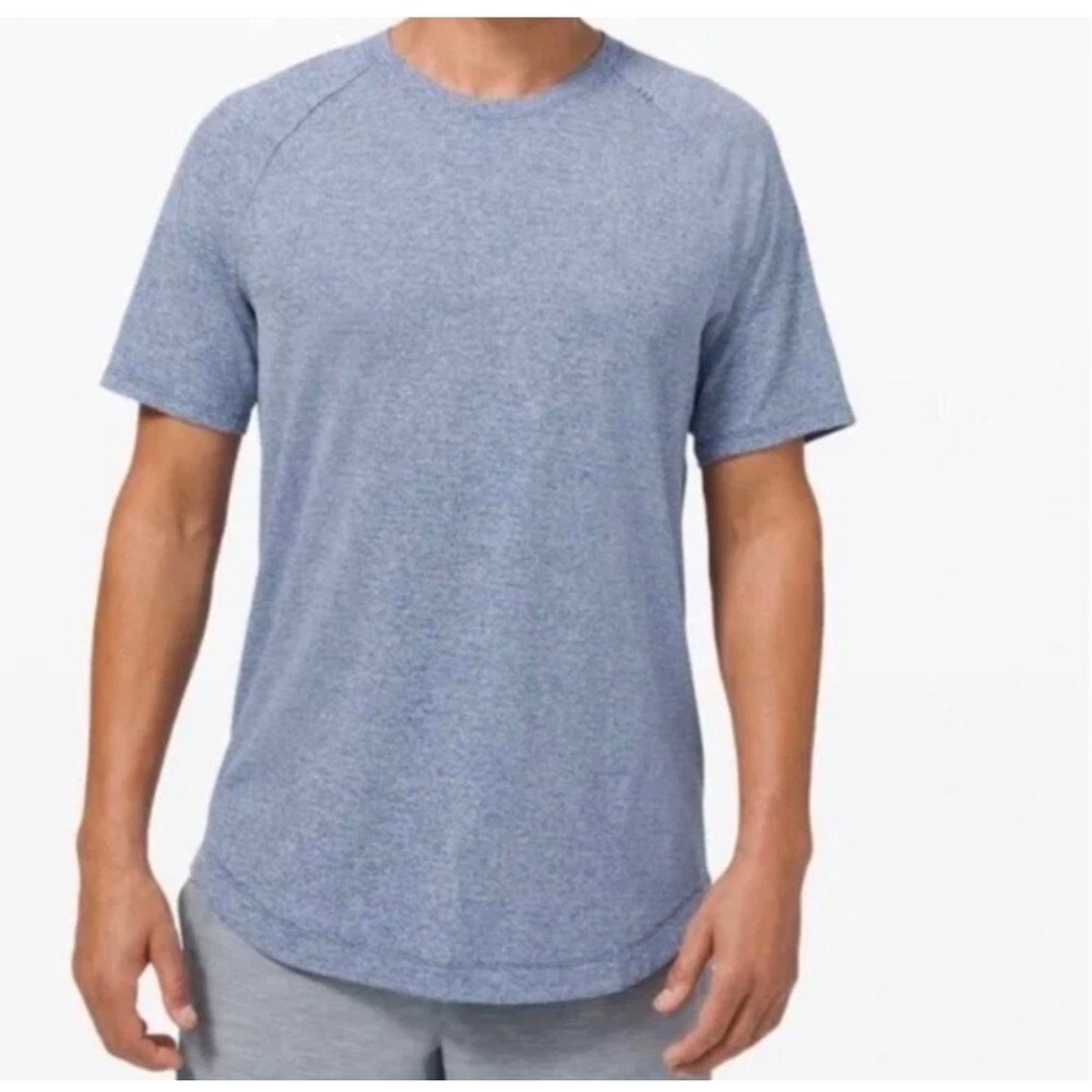 Lululemon Metal Vent Tech 2 Short Sleeve Shirt Blue Heather Mens Small Training